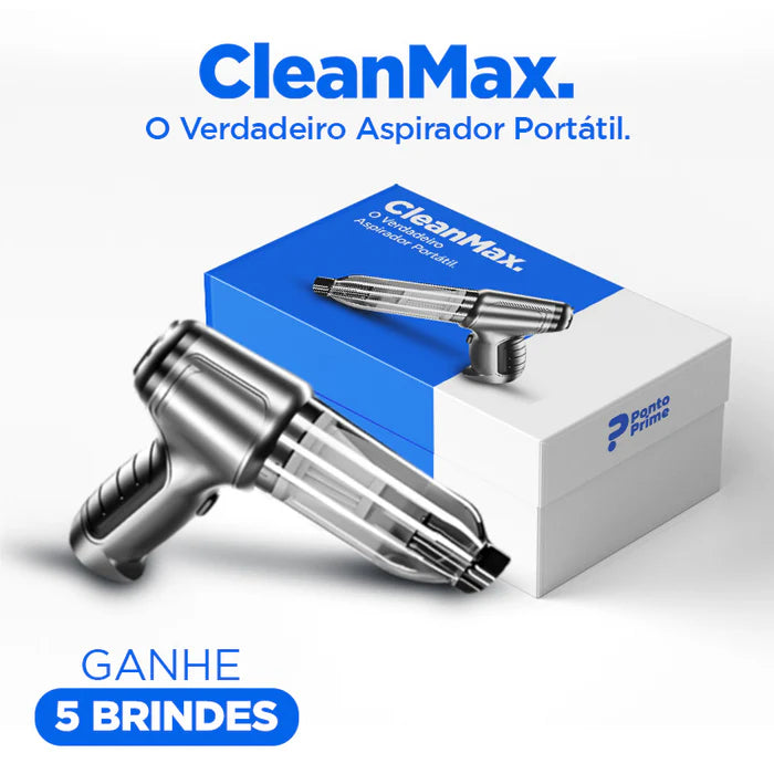 Aspirador de Pó Portátil CleanMax + 7 Brindes Exclusivos + 12 Meses de Garantia Hoje Até 23:59