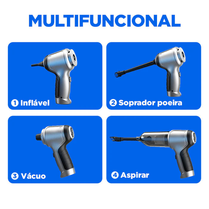 Aspirador de Pó Portátil CleanMax + 7 Brindes Exclusivos + 12 Meses de Garantia Hoje Até 23:59