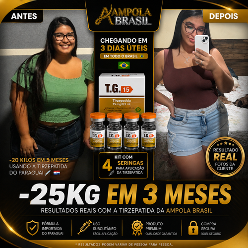 CAIXA COM 4 AMPOLAS - TIRZEPATIDA 15MG LACRADA | 04 AMPOLAS - ORIGINAL - FRETE GRÁTIS PARA TODO O BRASIL