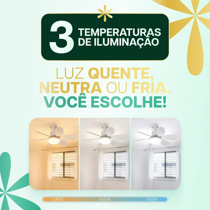 LumiAir - Ventilador Inteligente de Teto com Led + Brinde3