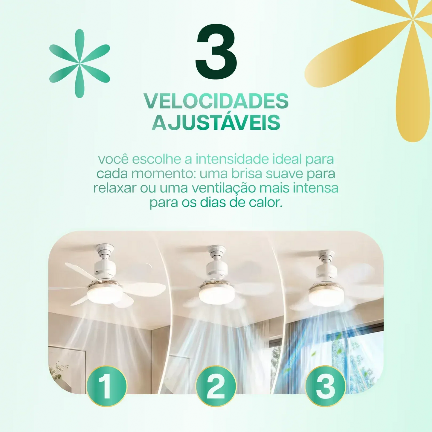 LumiAir - Ventilador Inteligente de Teto com Led + Brinde3