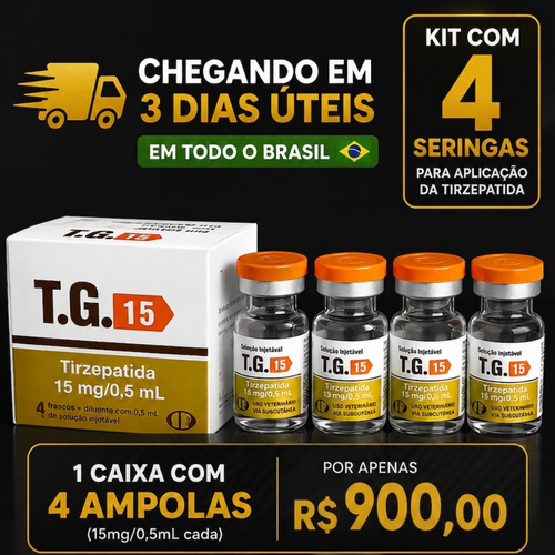 TIRZEPATIDA 15MG LACRADA - CAIXA COM 4 AMPOLAS | ORIGINAL - FRETE GRÁTIS PARA TODO O BRASIL