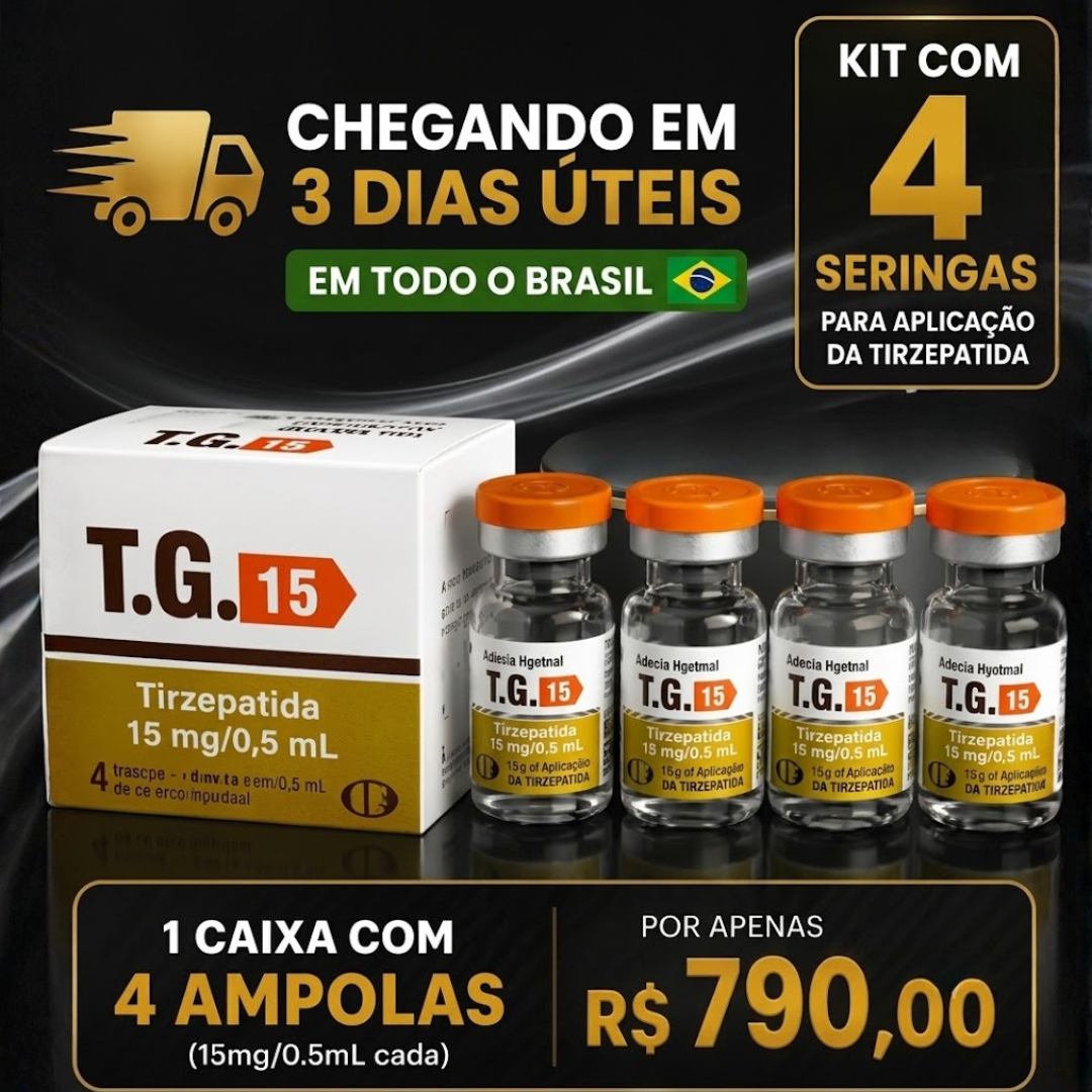PROMOÇÃO RELÂMPAGO - TIRZEPATIDA 15MG LACRADA - CAIXA COM 4 AMPOLAS | ORIGINAL - POR APENAS R$ 790,00