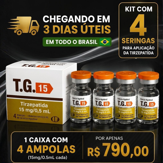 PROMOÇÃO RELÂMPAGO - TIRZEPATIDA 15MG LACRADA - CAIXA COM 4 AMPOLAS | ORIGINAL - POR APENAS R$ 790,00